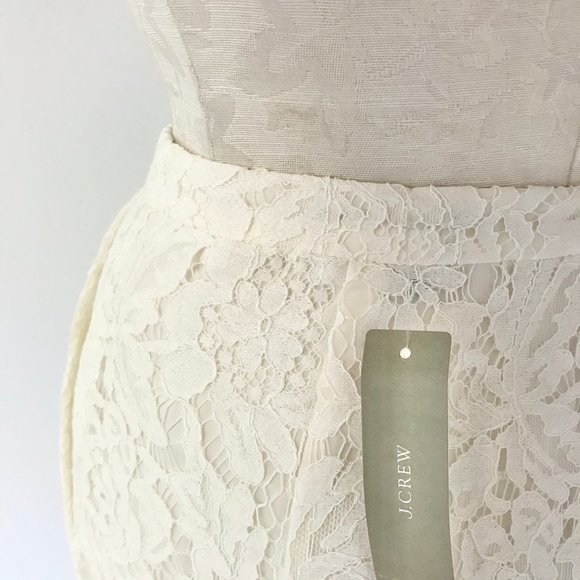 J Crew S Colorblock Lace Pencil Skirt White Black - Picture 10 of 16